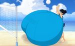  black_hair breasts brown_eyes fang_(saburox) gigantic_breasts original saburox volleyball 