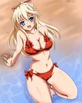  absolute_duo barefoot bikini blonde_hair blue_eyes breasts cleavage large_breasts lilith_bristol long_hair swimsuit thighs tranquilizer_(bestcenter) 