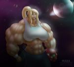  blonde_hair breasts extreme_muscles huge_breasts metroid samus_aran space 