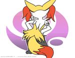  2014 abstract_background ambiguous_gender anthro back braixen butt canine fox fur inner_ear_fluff mammal mrpandragon nintendo pok&eacute;mon solo standing video_games 