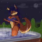  2015 anthro bath big_breasts breasts canine carmelita_fox cleavage clothed clothing female fox joelasko mammal sly_cooper_(series) solo water 