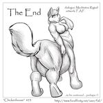  2010 absurd_res anthro belly big_belly big_breasts breasts butt chubby comic english_text faf feline female fur hi_res jes looking_back mammal monochrome nipples nude raised_tail smile solo taur text 