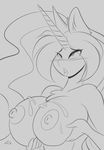  2015 anthro areola big_breasts breasts cum cum_on_breasts equine erect_nipples fan_character female horn mammal mastergodai my_little_pony nipples solo unicorn 