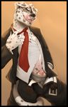  2015 animal_genitalia anthro belt bryce_(huttser-coyote) canine canine_penis clothing dalmatian dog dog_tags front_view fur licking licking_lips looking_at_viewer looking_down low-angle_shot male mammal necktie open_pants open_shirt pants partially_clothed penis penis_tip poking_out shade_okami sheath shirt smirk solo spots suggestive suit tail_between_legs tongue tongue_out unbuttoned underwear undressing white_fur 