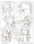  2010 absurd_res anthro bathroom breasts bulge butt clothed clothing comic duo english_text faf feline female fur hi_res jes male mammal monochrome navel nipples nude raised_tail shower speech_bubble taur text thought_bubble 