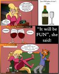  alcohol beverage callie_briggs cat comic feline female jake_clawson male mammal mellos swat_kats wine yarn_in_the_closet 