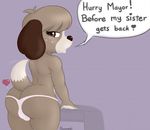  animal_crossing balls butt canine clothing digby_(animal_crossing) dog from_behind girly male mammal nintendo shadow_rawen solo underwear video_games 