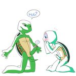  anthro duo erection kamechuu leonardo_(tmnt) male male/male michelangelo_(tmnt) penis reptile scalie teenage_mutant_ninja_turtles turtle 