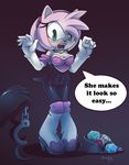  2015 amy_rose anthro big_breasts breasts cleavage clothed clothing english_text erect_nipples female hedgehog mammal nancher nipples sega sonic_(series) text 