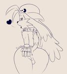  &lt;3 2015 anthro anus backsack balls bent_over big_butt black_lips butt butt_grab collar feline fingerless_gloves floppy_ears girly gloves half-closed_eyes hand_on_butt hat klonoa klonoa_(series) long_ears looking_at_viewer looking_back male mammal monochrome nude open_mouth presenting presenting_hindquarters raised_tail rawenski rear_view ring seductive short_tail solo wide_hips 