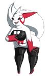  alpha_channel anthro bottomless chubby clothed clothing crovirus female half-dressed high_heels legwear licking licking_lips lipstick makeup nintendo plain_background pok&eacute;mon pok&eacute;morph red_eyes solo stockings tongue tongue_out transparent_background video_games zangoose 