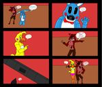  animatronic bow_tie canine comic female five_nights_at_freddy&#039;s five_nights_at_freddy&#039;s_2 fox foxy_(fnaf) good_and_bad_ones hook machine male mammal mechanical robot shimazun toy_bonnie_(fnaf) toy_chica_(fnaf) yellow_eyes 