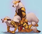 2015 all_fours anal anal_penetration animal_genitalia anthro anthrofied arcanine arkani balls blush canine canine_penis cum cum_in_ass cum_inside cum_leaking cum_on_ground cum_while_penetrated cumshot dog-bone doggystyle duo erection eyes_closed fangs from_behind gasaraki hands_on_hips hi_res knot looking_pleasured male male/male mammal moan nintendo orgasm penetration penis pok&eacute;mon raised_leg sex side_view smile video_games 