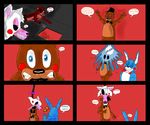  animatronic bear bow_tie canine comic female five_nights_at_freddy&#039;s five_nights_at_freddy&#039;s_2 fox foxy_(fnaf) good_and_bad_ones machine male mammal mangle_(fnaf) mechanical robot shimazun toy_bonnie_(fnaf) toy_freddy_(fnaf) yellow_eyes 