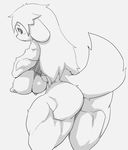  breasts canine dog female hair kemono long_hair mammal monochrome multi_breast nipples unknown_artist 