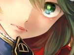  bad_id bad_twitter_id blue_eyes close-up colored_eyelashes face gradient_eyes green_eyes green_hair lips meiji_(charisma_serve) multicolored multicolored_eyes rod_of_remorse shiki_eiki solo touhou 