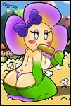  2014 breasts butt clothing coycoy crazee_dayzee female flora_fauna looking_at_viewer looking_back mario_bros nintendo plant popsicle side_boob solo underwear video_games 