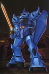  gallop gouf gundam highres mecha mobile_suit_gundam official_art scan shield sword weapon 