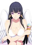  :p bare_shoulders bikini bird_wings black_hair blush breast_hold breasts cleavage collarbone crossed_arms dead_or_alive dead_or_alive_5 eyeshadow gradient gradient_background highres hime_cut holding ice_cream_cone konishiki_(52siki) large_breasts lavender_background licking_lips light_smile lips long_hair looking_at_viewer makeup mole mole_under_mouth nyotengu purple_eyes shiny shiny_skin solo swimsuit tongue tongue_out upper_body white_bikini white_wings wings 