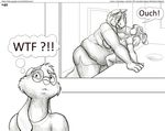  2010 ?! anthro belly big_belly big_breasts breasts canine clothed clothing comic english_text eyewear faf female fox glasses group imminent_vore lagomorph licking licking_lips male mammal monochrome overweight rabbit sharp_teeth shocked size_difference speech_bubble suggestive teeth text thought_bubble tongue tongue_out voluptuous vore what 
