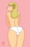  2015 anthro blush butt camel_toe canine clothing dog female ky_(malamute) looking_at_viewer looking_back mammal mrs_hudson panties plump_labia presenting presenting_hindquarters pussy sherlock_hound_(series) smile solo underwear 