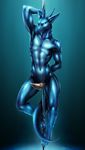  2015 anthro dancing dragon equus horn male muscles nude penis pole pole_dancing solo tapering_penis 