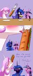  2015 blush eating english_text equine fan_character food friendship_is_magic horn mammal my_little_pony princess_celestia_(mlp) princess_luna_(mlp) princess_molestia suggestive_eating text underpable winged_unicorn wings 