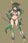  bikini_armor breasts copyright_request dragon_girl large_breasts smile sword vuccha 