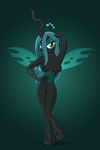  2015 anthro areola big_breasts breasts changeling culu-bluebeaver erect_nipples female friendship_is_magic looking_at_viewer my_little_pony navel nipples nude pussy queen_chrysalis_(mlp) smile solo 