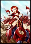  armor attack axe blue_eyes nam_(valckiry) red_hair weapon 