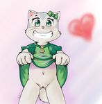  &lt;3 2015 anthro cat cub cute feline female green_eyes katerina ketsa mammal navel pussy solo teeth young 