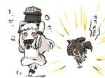 bad_id bad_pixiv_id black_hair blush_stickers commentary engiyoshi headgear hishimochi kantai_collection long_hair mittens multiple_girls nagato_(kantai_collection) northern_ocean_hime open_mouth pale_skin red_eyes running shinkaisei-kan translated white_hair 
