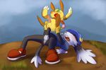  anal anal_pentration animal_genitalia anus balls butt canine_penis hat holding_legs invalid_tag klonoa klonoa_(series) knot male male/male moan penis red-9 shoes surprise surprise_buttsex thrusting video_games 