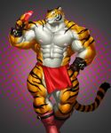  2015 abs anthro belt biceps big_muscles claws clothing cute feline fundoshi gift holidays hyper hyper_muscles kuroma male mammal muscles nipples partially_clothed pecs tiger underwear valentine&#039;s_day 