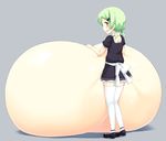  1girl breasts female from_behind gigantic_breasts green_hair kaimantokage maid 