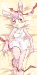  bed bed_sheet blush female hare lagomorph lucy_hare lying mammal nightgown nintendo rabbit ribbons solo star_fox video_games ユッカ 