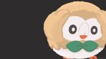  artist_name black_background bow bowtie commentary_request green_bow green_bowtie hands_on_own_head highres no_humans pokemon pokemon_(anime) pokemon_(creature) pokemon_focus pokemon_the_series:_sun_&amp;_moon rizu_(rizunm) rowlet simple_background 