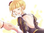  beatrice blonde_hair dress frills holding_hands maekawa_suu out_of_frame solo_focus umineko_no_naku_koro_ni 