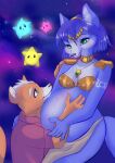 2026 5_fingers ambiguous_gender anthro arm_markings armor bangs beady_eyes belly bent_arm big_belly black_eyes black_kitty black_nose blue_body blue_claws blue_fur blue_hair blue_skin blue_tail blush bottomwear breasts brown_body brown_claws brown_fur brown_tail canid canine cheek_tuft choker claws closed_smile clothed clothed_anthro clothed_female clothed_male clothing colored crossover digital_drawing_(artwork) digital_media_(artwork) duo duo_focus emerald_(gem) english_description eyebrows eyelashes facial_tuft featureless_crotch featureless_limbs female female_anthro finger_claws fingers fox fox_mccloud fully_clothed fully_clothed_anthro fully_clothed_female fur gem gold_(metal) gold_bra gold_choker gold_jewelry gold_necklace green_eyes grey_bottomwear grey_clothing grey_skirt grey_tongue group hair hand_on_back hand_on_belly happy hi_res jewelry krystal_(star_fox) larger_anthro larger_female larger_male lidded_eyes light lighting looking_at_another looking_at_partner looking_at_viewer love luma male male/female male_anthro mammal mario_bros markings medium_hair midriff mouth_closed multicolored_body multicolored_fur necklace nintendo nude_ambiguous open_mouth outside pauldron pink_body pink_skin pregnant pregnant_anthro pregnant_female red_dress_shirt shaded short_hair sitting size_difference skirt small_breasts smaller_ambiguous smile smiling_at_another smiling_at_partner smiling_at_viewer space sparkles star_fox super_mario_galaxy tail the_super_mario_galaxy_movie thick_eyebrows tongue tuft white_eyebrows white_hair yellow_body yellow_skin