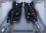 absurd_res balls bdsm bodily_fluids bodysuit bondage bondage_gear bound camera_view chastity_cage chastity_device clothing collar cum cum_from_dildo cum_in_mouth cum_inside cum_on_ground d-ring dildo dragon drake239 duo english_text feral fucking_machine genital_fluids genitals hands_tied hi_res horn knot knotted_dildo latex latex_bodysuit latex_clothing latex_skinsuit machine male mythological_creature mythological_scalie mythology oral oral_penetration penetration recording scalie sex_toy skinsuit text thorphax tight_clothing wingbinders wings