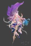  1girl absurdres aqua_hair as_i've_written_(honkai:_star_rail) book breasts chinese_commentary commentary_request cyrene_(demiurge)_(honkai:_star_rail) cyrene_(honkai:_star_rail) diamond-shaped_pupils diamond_(shape) dress flower grey_background hair_flower hair_ornament halo highres holding holding_book honkai:_star_rail honkai_(series) long_hair looking_at_viewer medium_breasts multicolored_hair ozzo_(ozzo855122) pink_hair purple_eyes simple_background solo symbol-shaped_pupils two-tone_hair very_long_hair white_dress 