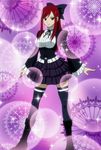  boots bow dress erza_scarlet fairy_tail gothic_lolita hair_bow highres legs lolita_fashion red_hair screencap solo stitched thighhighs third-party_edit zettai_ryouiki 