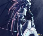  armor bad_id bad_pixiv_id blazblue blue_hair hakumen han7 long_hair male_focus solo weapon 