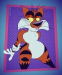 2026 4_fingers abstract_background adventures_from_the_book_of_virtues alternate_version_at_paywall anthro arched_back arm_tuft bedroom_eyes belly big_belly biped black_eyebrows black_nose black_stripes bobcat bottom_heavy cheek_tuft chest_tuft chin_tuft colored curvy_figure digital_drawing_(artwork) digital_media_(artwork) dotted_background ears_outwards eyebrows facial_tuft felid feline fingers flat_colors fluffy fluffy_chest fur gavanzude glance gloves_(marking) grin grinning_at_viewer half-closed_eyes hand_on_arm hand_on_own_arm head_tuft hi_res humanoid_hands leg_markings looking_aside looking_aside_at_viewer looking_at_viewer lynx male mammal markings multicolored_body multicolored_fur narrowed_eyes nude nude_anthro nude_male orange_body orange_fur pattern_background pbs pecs pinup pivoted_ears plantigrade polka_dots pose ribs seductive shoulder_tuft signature simple_background slightly_chubby slightly_chubby_anthro slightly_chubby_male small_waist smile smiling_at_viewer smirk smirking_at_viewer smug smug_expression smug_eyes smug_face smug_grin socks_(marking) socrates_the_bobcat solo standing striped_body striped_fur striped_markings striped_tail stripes tail tail_markings tasteful_nudity thick_calves thick_eyebrows thick_thighs tongue tongue_out tuft two_tone_body two_tone_fur whiskers white_belly white_body white_fur white_hands wide_hipped_anthro wide_hipped_male wide_hips yellow_sclera