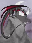  2026 8_horns accessory activision alternate_version_at_source arm_markings artist_name black_body blade blue_eyes blurred_background claws corrupt_cynder countershading crescent_moon dated digital_drawing_(artwork) digital_media_(artwork) digitigrade dragon english_description european_mythology facial_markings female female_feral feral forehead_markings furgonomics grey_claws grey_horn head_markings hi_res horn horn_sheath jewelry long_snout long_tail looking_down markings moon mouthless multi_horn multicolored_body multicolored_scales mythological_creature mythological_scalie mythology neck_ring neck_spikes nikyghostiedova quadruped red_body red_countershading red_wings ring rock scales scalie shoulder_markings sky slim_feral snout solo spread_wings spyro_the_dragon standing tail tail_accessory tail_blade tail_jewelry tail_ring text the_legend_of_spyro thick_tail two_tone_body two_tone_scales ventral_scales weapon_tail western_dragon wing_blade wings 