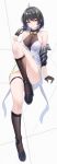  1girl absurdres bare_shoulders black_gloves black_hair black_jacket block_heels bodystocking breasts cleavage closed_mouth collarbone colored_inner_hair commentary_request criss-crossed_composition diamond_(shape) diamond_hair_ornament dress earrings female_rover_(perpetual_spark)_(wuthering_waves) female_rover_(wuthering_waves) full_body gloves hair_between_eyes hair_intakes half_gloves halterneck hand_up high_heels highres invisible_chair jacket jewelry kafeifeifeifeifeifei_jiemo_jun knee_up kneehighs large_breasts legs looking_at_viewer multicolored_hair off_shoulder official_alternate_costume open_clothes open_jacket rover_(wuthering_waves) see-through_cleavage see-through_clothes short_sleeves sideboob simple_background single_earring sitting smile socks solo tacet_mark_(wuthering_waves) thighs triangle_earrings white_background white_dress wuthering_waves yellow_eyes 