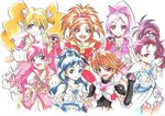  bad_id bad_pixiv_id blonde_hair blue_hair bow brown_hair choker cure_black cure_bloom cure_blossom cure_dream cure_egret cure_peach cure_white fresh_precure! futari_wa_precure futari_wa_precure_splash_star hair_ornament half_updo hanasaki_tsubomi heart heart_hair_ornament heartcatch_precure! highres hyuuga_saki juuzou_(amayuu112) long_hair magical_girl mishou_mai misumi_nagisa momozono_love multiple_girls orange_hair pink_bow pink_eyes pink_hair ponytail precure purple_hair red_choker ribbon short_hair twintails yes!_precure_5 yukishiro_honoka yumehara_nozomi 