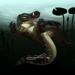 absurd_res alligator alligatorid anthro crocodile crocodilian feet hi_res lakhanto male reptile scales scalie solo swimming tail underwater water