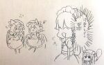  >_o ... 4girls ^_^ apron ascot bat_wings blood blood_from_mouth bow braid closed_eyes collared_shirt commentary_request dress flandre_scarlet frilled_shirt_collar frills furawast hat hat_bow heart highres izayoi_sakuya maid maid_headdress mob_cap multiple_girls one_eye_closed one_side_up patchouli_knowledge puff_of_air puffy_short_sleeves puffy_sleeves remilia_scarlet shirt short_sleeves siblings sisters sketch skirt speech_bubble spoken_ellipsis thought_bubble touhou traditional_media translation_request twin_braids vest waist_apron wings 