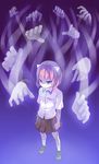  bad_id bad_pixiv_id elfen_lied hands highres horns lucy pink_eyes pink_hair pleated_skirt purple short_hair skirt solo standing takeda_kanryuusai vectors younger 